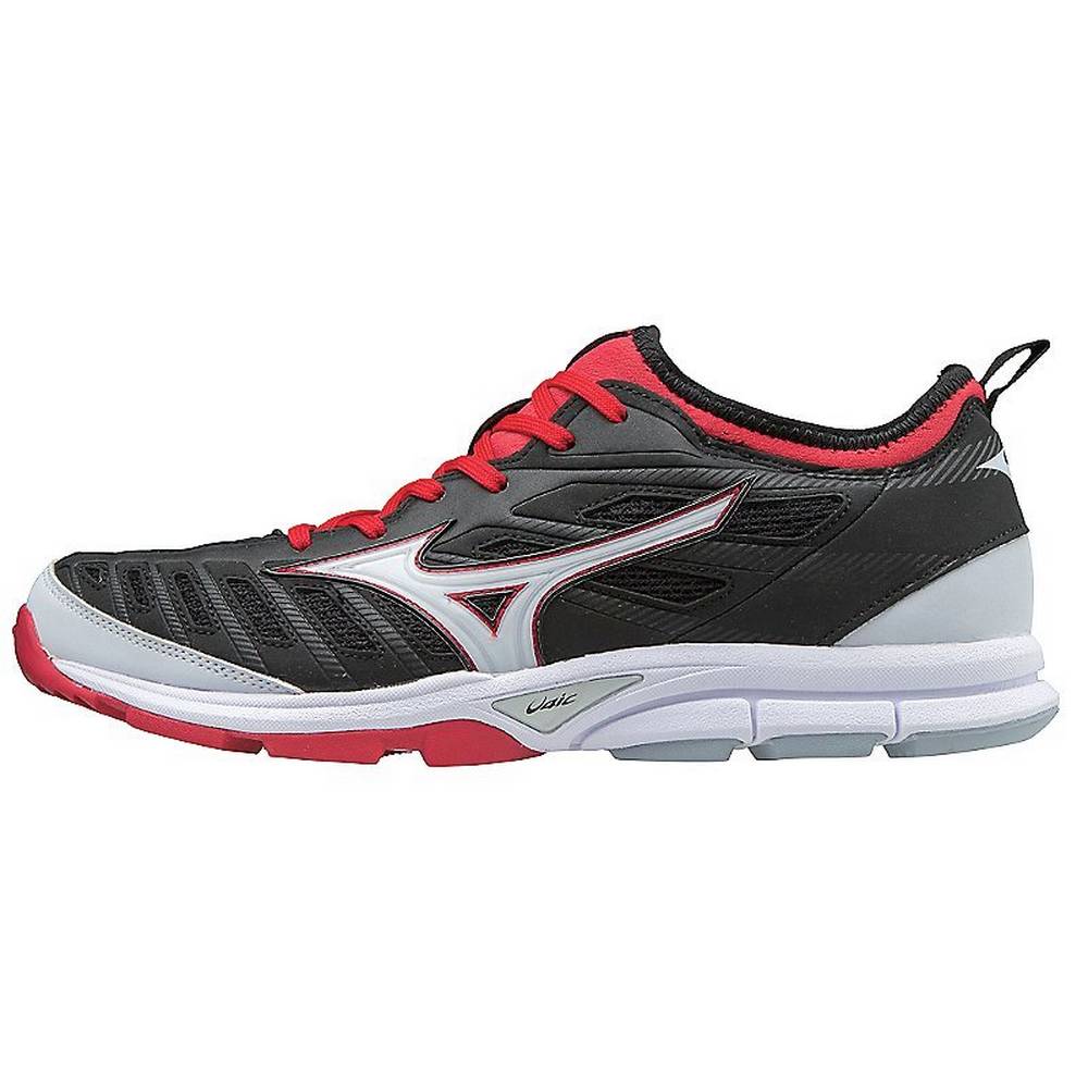 Zapatillas Beisbol Mizuno Player’s Trainer 2 Turf Hombre Negras/Rojas Outlet AGLB-47605